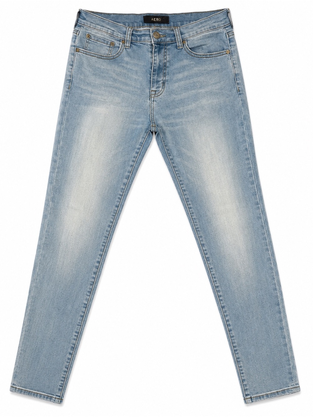 Aero Men's Slim Skinny Jeans in Light Blue Wash